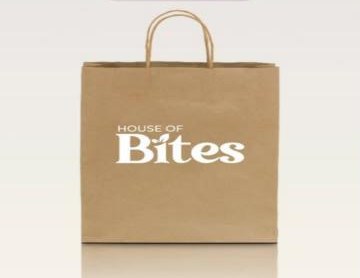 A brown paper House of Bites bag.